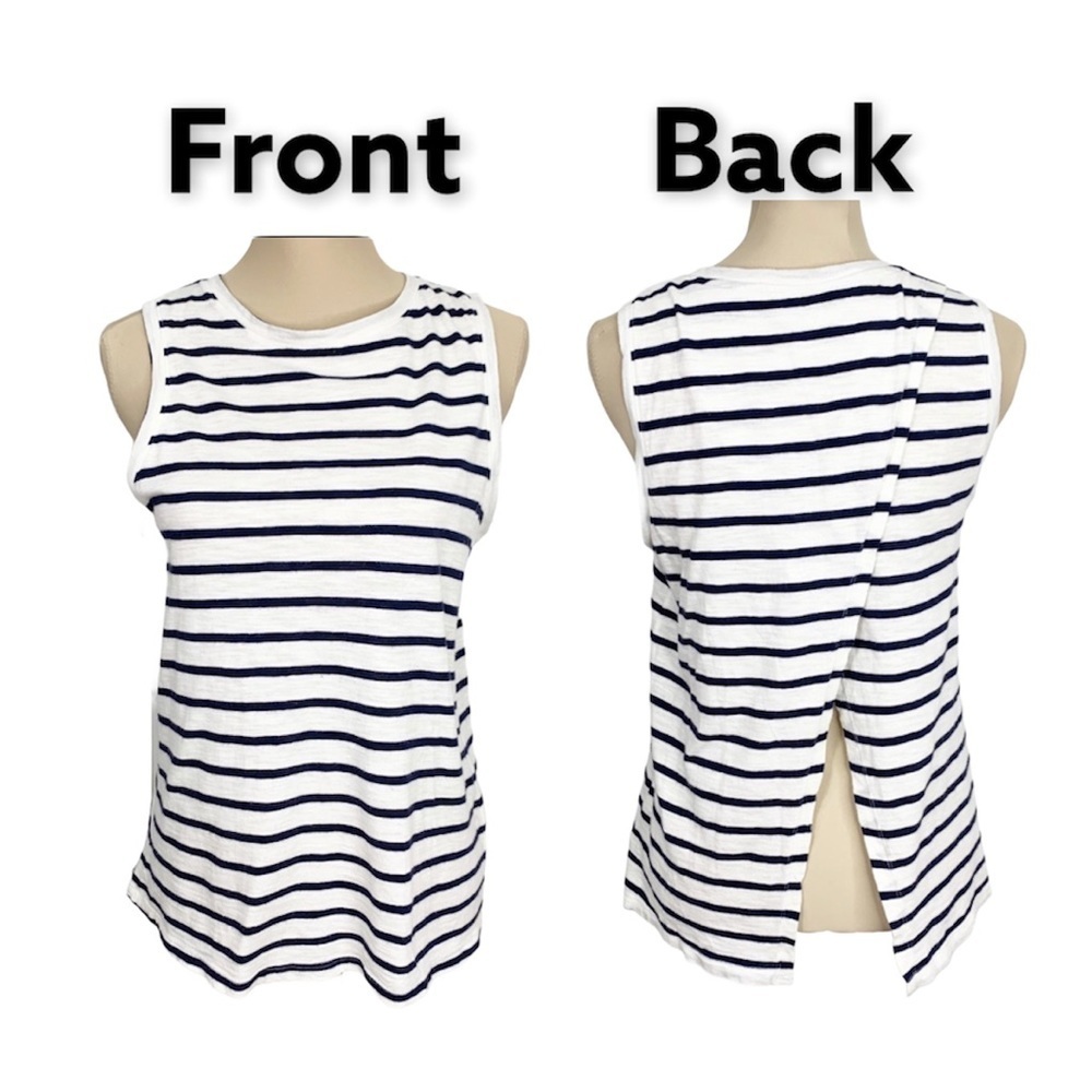 Gap open split back striped tank top basic S